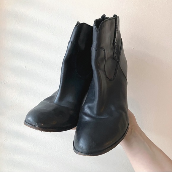 FRYE • Leather Pull-On Bootie in Black - Picture 2 of 11